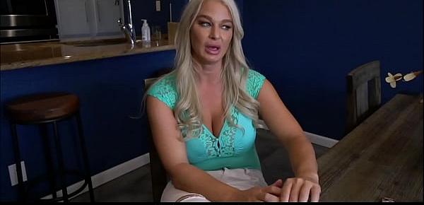  Blonde Big Ass Big Tits MILF Stepmom London River Family Sex With Stepson After His Dad Cancels Anniversary Dinner POV